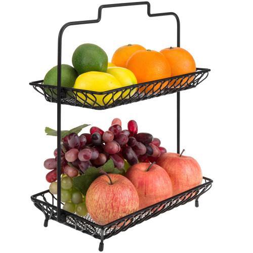 Vintage Design Black Metal Wire Fruit Basket