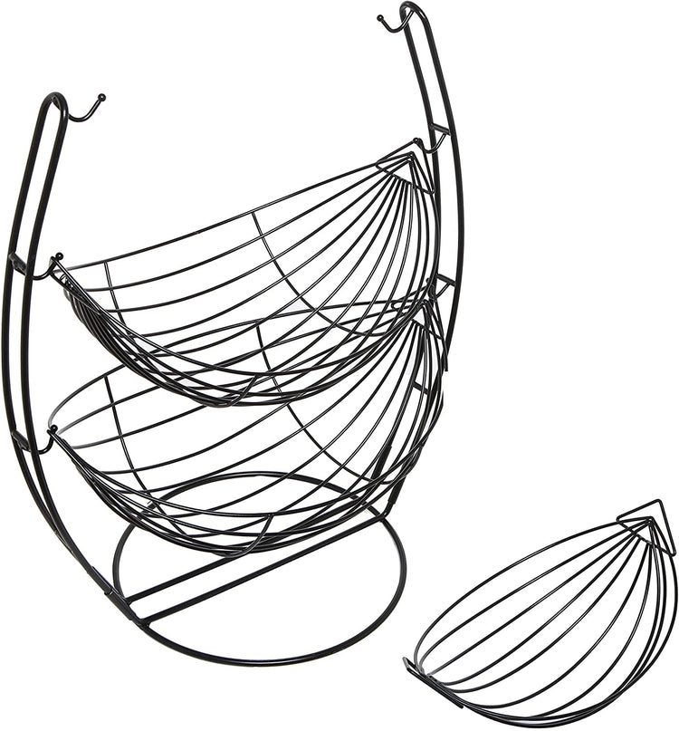 Black Metal Triple Hammock Produce Basket for Fruits & Vegetables