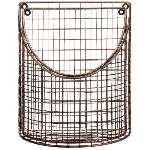 Copper Tone Metal Wire Storage Basket, Set of 2