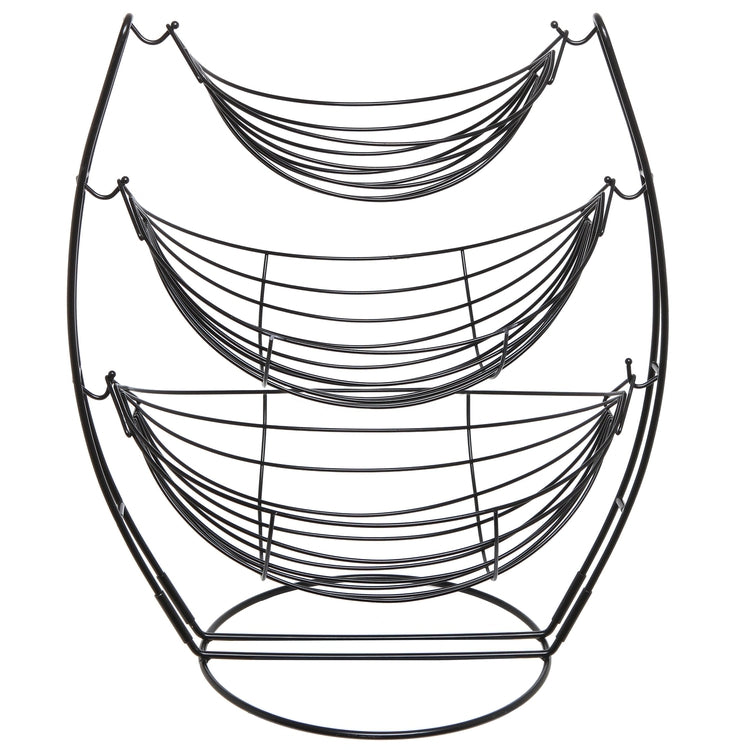 Black Metal Triple Hammock Produce Basket for Fruits & Vegetables