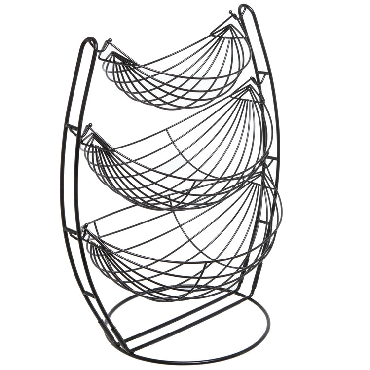 Black Metal Triple Hammock Produce Basket for Fruits & Vegetables