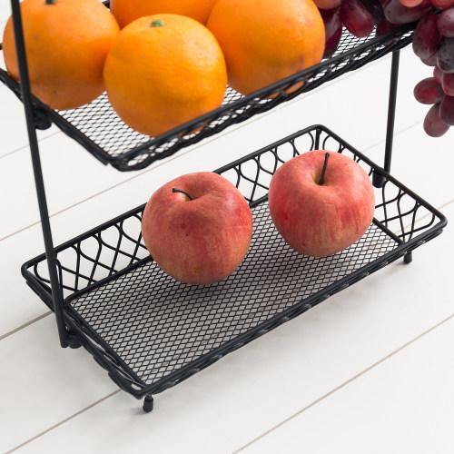 Vintage Design Black Metal Wire Fruit Basket