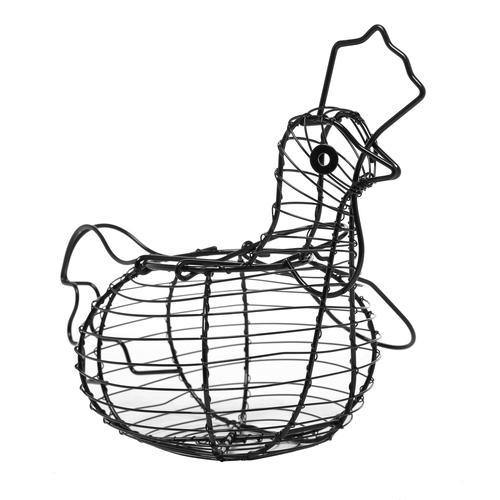 Black Metal Wire Chicken Egg Basket/Decorative Kitchen Baskets
