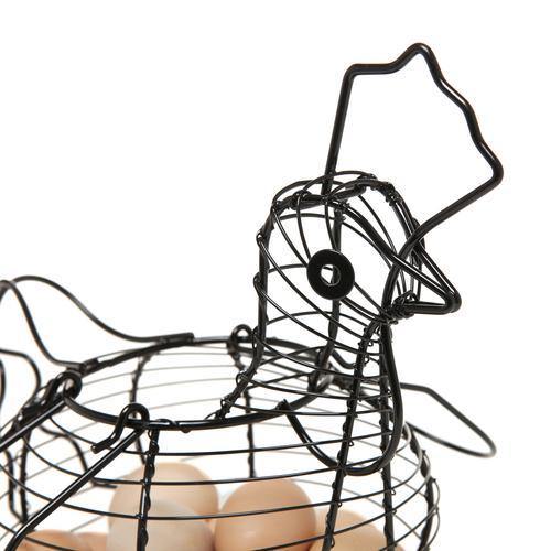 Black Metal Wire Chicken Egg Basket/Decorative Kitchen Baskets